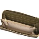Financier Esclusivo Portafoglio in Pelle zip Around Verde Foresta TL142485