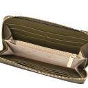Financier Esclusivo Portafoglio in Pelle zip Around Verde Foresta TL142485