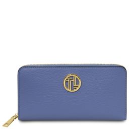 Financier Exclusive zip Around Leather Wallet Blue TL142485