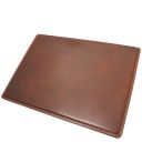 Schreibtischunterlage aus Leder mit Klappe Braun TL140325