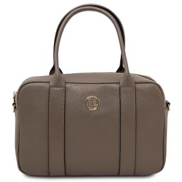 Stephany Leather Handbag Dark Taupe TL142439