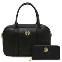 Maiorca Leather Handbag and zip Around Leather Wallet Black TL142486