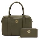 Maiorca Borsa a Mano in Pelle e Portafoglio in Pelle zip Around Verde Foresta TL142486