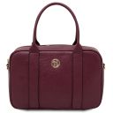 Maiorca Handtasche aus Leder und Damenbrieftasche aus Leder mit Rundum-Reißverschluss Bordeaux TL142486
