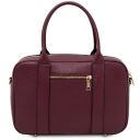 Maiorca Handtasche aus Leder und Damenbrieftasche aus Leder mit Rundum-Reißverschluss Bordeaux TL142486
