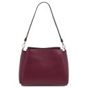 Creta Sac Bandoulière en Cuir et Portefeuille en Cuir Entièrement Zippée Bordeaux TL142487