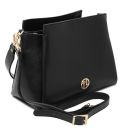 Creta Leather Shoulder bag and zip Around Leather Wallet Black TL142487