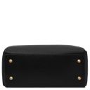 Creta Borsa al Hombro en Piel y Cartera en Piel con Cremallera en el Contorno Negro TL142487