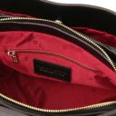 Creta Schultertasche aus Leder und Damenbrieftasche aus Leder mit Rundum-Reißverschluss Schwarz TL142487