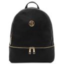Djerba Mochila en Piel Suave y Cartera en Piel con Cremallera en el Contorno Negro TL142488