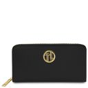 Maiorca Bolso en Piel y Cartera en Piel con Cremallera en el Contorno Negro TL142486