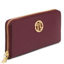 Maiorca Bolso en Piel y Cartera en Piel con Cremallera en el Contorno Bordeaux TL142486