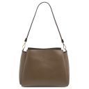 Abby Leather Shoulder bag Dark Taupe TL142468
