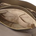 Abby Schultertasche aus Leder Dunkel Taupe TL142468