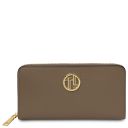 Financier Exclusive zip Around Leather Wallet Темный серо-коричневый TL142485