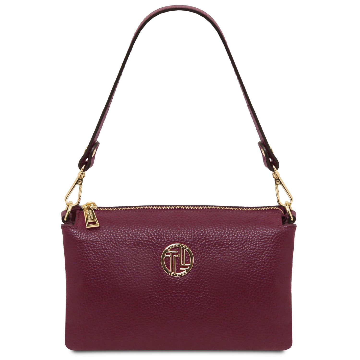 Pochette in pelle morbida Bordeaux