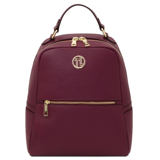 Prisma Rucksack aus Weichem Leder Bordeaux TL142483