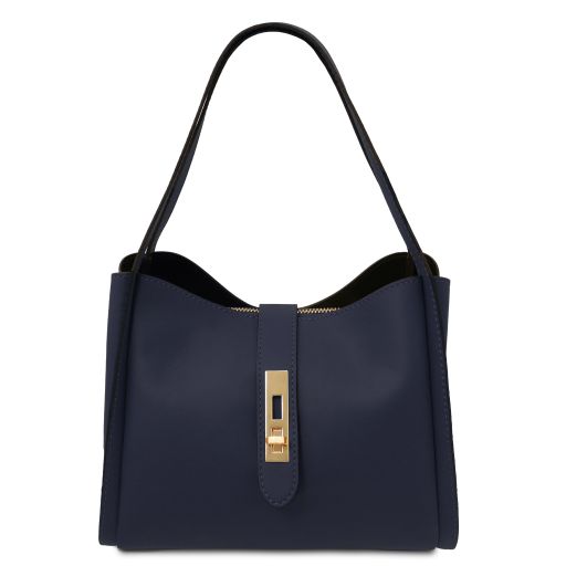 Soave Bolso a Mano en Piel Suave Azul oscuro TL142489