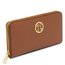 Financier Elégant Portefeuille en Cuir Entièrement Zippée Cognac TL142485