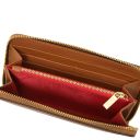 Financier Elégant Portefeuille en Cuir Entièrement Zippée Cognac TL142485