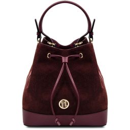 Minerva Leather Bucket bag Bordeaux TL142476
