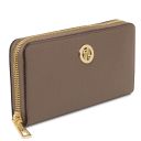 Financier Elegante Cartera en Piel con Cremallera en el Contorno Marrón topo oscuro TL142494
