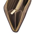 Financier Exclusive zip Around Leather Wallet Dark Taupe TL142494