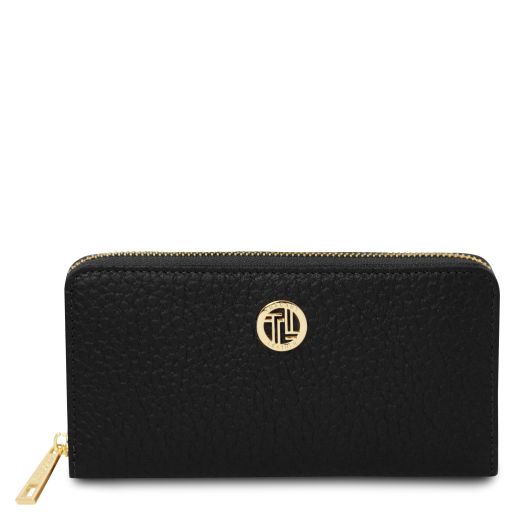 Financier Exclusive zip Around Leather Wallet Black TL142494