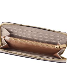 Financier Exclusive zip Around Leather Wallet Beige TL142494