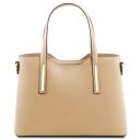 Olimpia Leather Tote - Small Size Champagne TL141521