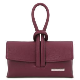 TL Bag Clutch aus Leder Bordeaux TL141990
