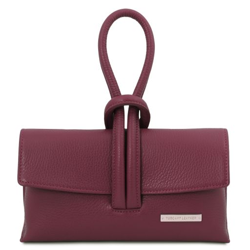 TL Bag Clutch aus Leder Bordeaux TL141990