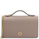 Opera Leather Clutch With Chain Strap Light Taupe TL142505