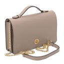 Opera Leather Clutch With Chain Strap Light Taupe TL142505