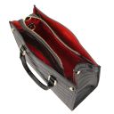 Croque Handtasche aus Leder mit Kroko-Prägung Schwarz TL142504