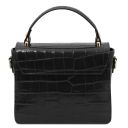 Croque Bolso a Mano en Piel Efecto Coco Negro TL142503