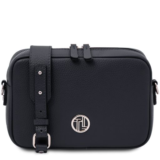 Cubetto Bolso con Badolera en Piel Azul oscuro TL142499