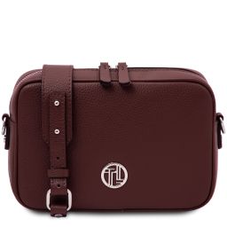 Cubetto Bolso con Badolera en Piel Bordeaux TL142499