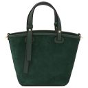 Glacette Sac Seau en Cuir Suédé Vert Forêt TL142261