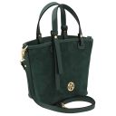 Glacette Suede Leather Bucket bag Forest Green TL142261