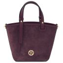 Glacette Bolso Cubo Secchiello en Piel Agamuzada Bordeaux TL142261