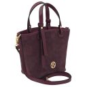 Glacette Bolso Cubo Secchiello en Piel Agamuzada Bordeaux TL142261