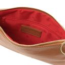 TL Bag Clutch aus Weichem Leder Cognac TL142029