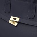 Origami Leather Tote Dark Blue TL142507