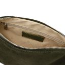 Nomade Pochette in Pelle Scamosciata con Frange Verde Foresta TL142495