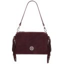 Nomade Bolso Noche en Piel de Gamuza con Flecos Bordeaux TL142495