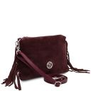 Nomade Suede Leather Fringe Clutch Bordeaux TL142495