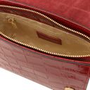 Croque Borsa a Mano in Pelle Effetto Cocco Rosso TL142503