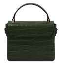 Croque Croc Print Leather Handbag Forest Green TL142503
