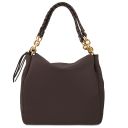 Amy Soft Leather Shopping bag Dark Brown TL142385